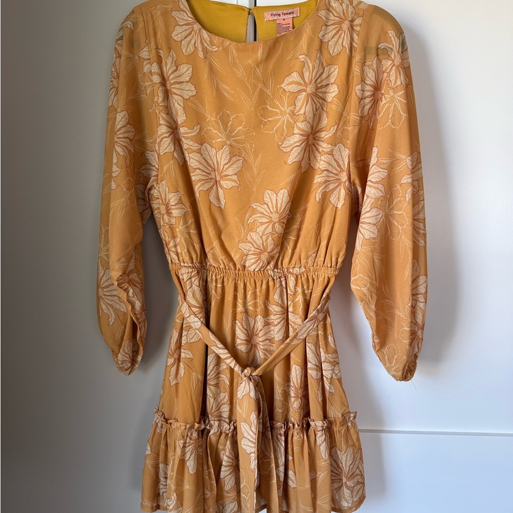 Flying Tomato Mustard Floral Dress